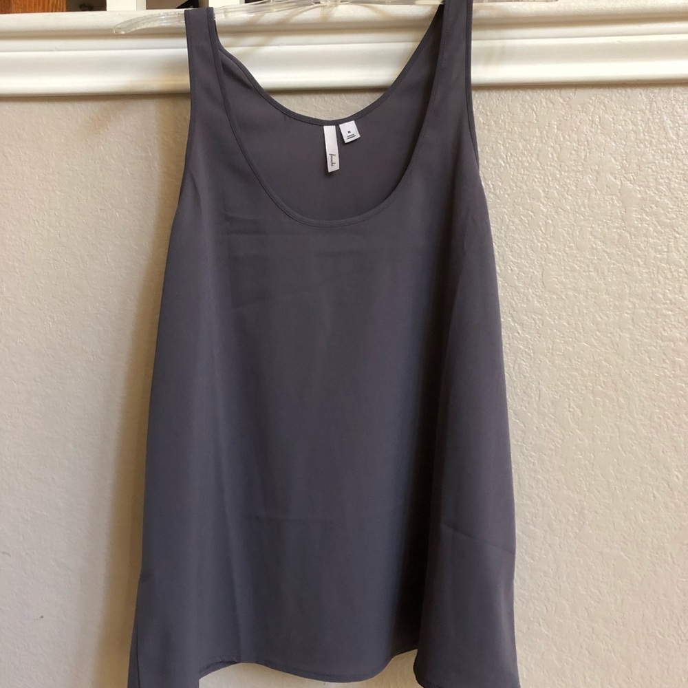 Simple Flowy Grey Tank Top